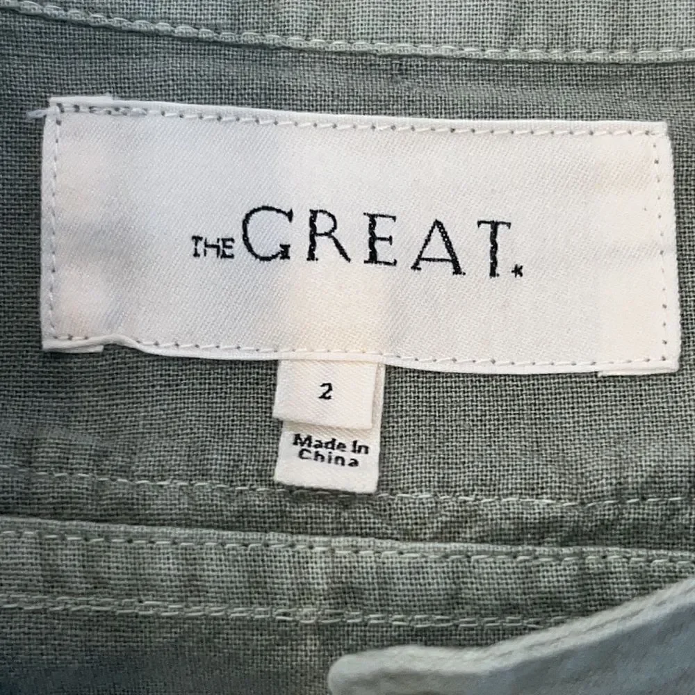 New The Great Nettle Button Up Blouse Size 2/ US Medium Sage - Picture 10 of 14